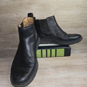 Vionic Kaufman Bootie Womens 6.5 Black Leather‎ Water Resistant Ankle